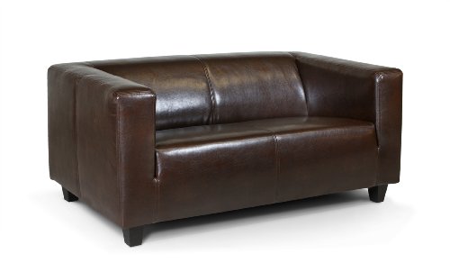 B-famous 2-Sitzer Sofa Kuba 149 x 88 cm, Glanzleder, braun