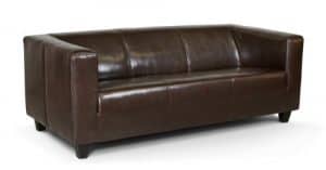 B-famous 3-Sitzer Sofa Kuba 186 x 88 cm, Glanzleder, braun