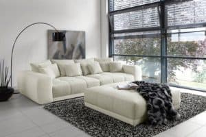 Außergewöhnliches XXL Sofa Big SAM in Trendfarbe Greige
